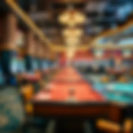 Luxurious Gaming Experience Luxurious gaming floor of a prominent Australian casino featuring diverse gaming tables