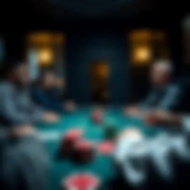 Cozy Home Poker Game Setting A cozy home setting with a poker game in progress, highlighting a social atmosphere