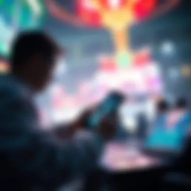 Technological Innovations in Mobile Sports Betting A futuristic representation of technology influencing mobile betting platforms.