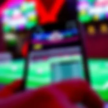 User Interface of Mobile Sports Betting Applications Close-up of a smartphone displaying a sports betting app interface.