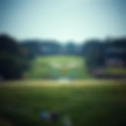 Golf course view with iconic landmarks