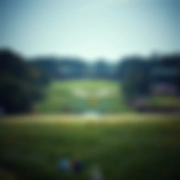 Golf course view with iconic landmarks