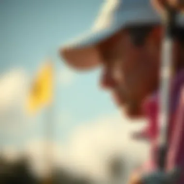 Close-up of a golfer preparing for a swing