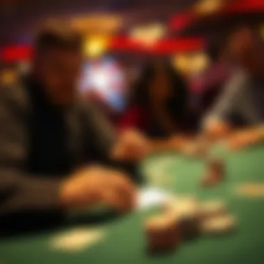 Close-up shot of a thrilling card game in action