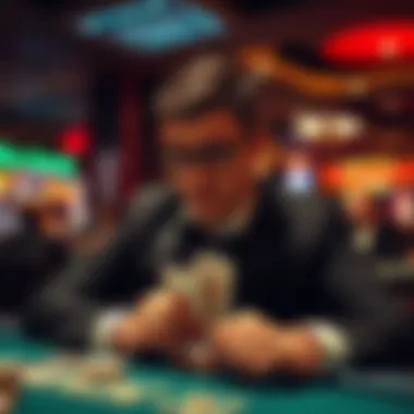 A creative representation of an informed gambler making smart betting decisions