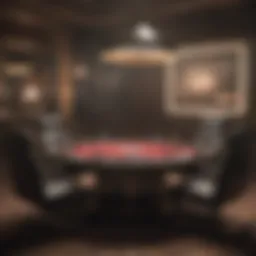 High-stakes poker table setup
