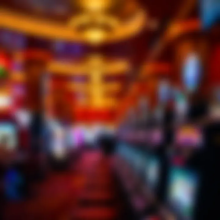 Engaging Atmosphere of a Casino Floor Engaging atmosphere of a bustling casino floor