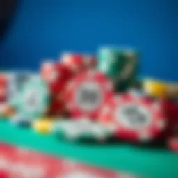 A collection of colorful casino chips showcasing different designs and values