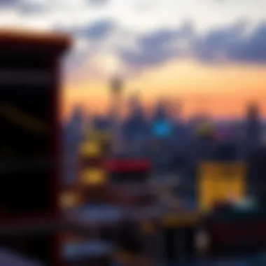 Scenic view of Omaha's skyline from a casino hotel