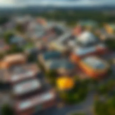 Aerial Perspective of Casinos in Washington, PA Aerial view of Washington, PA showcasing the casino landscape