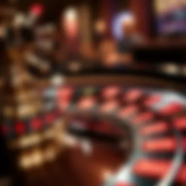 Close-up of roulette wheel in action