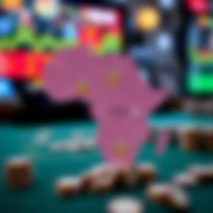 A map highlighting various regulations of online gambling in Africa