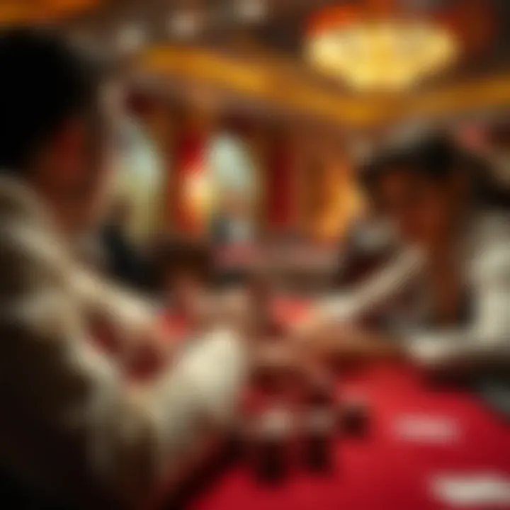 An artistic representation of the psychological aspect of reading opponents at the poker table