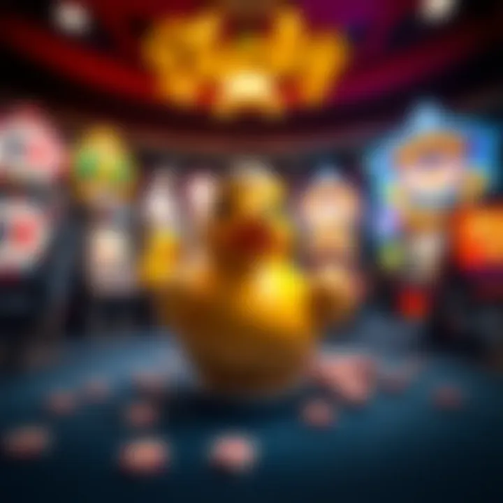 A thematic depiction of various slot games featured at Ducky Casino