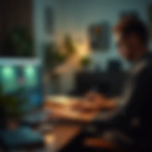 Home Office Setup for Quick Income A person working on a laptop at home