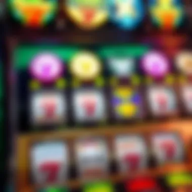 Vibrant display of various slot machine icons representing gaming excitement