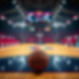 Basketball court with odds displayed