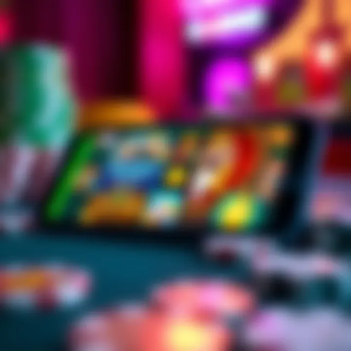 Casino Game Variety on Mobile A vibrant display of casino games on a smartphone screen