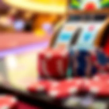 Virtual Chips and Slots Experience A close-up view of virtual chips and a slot machine on an app