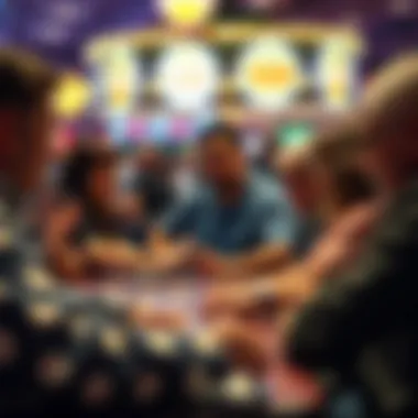 Engaged Players in Action Group of players engaged in a thrilling bingo game