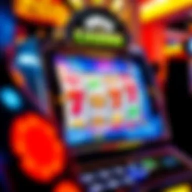 Vibrant Bonus Spin Slot Machine Vibrant display of a bonus spin slot machine with colorful symbols