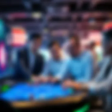 Innovative Gaming Technology Collaboration Group of employees collaborating on live gaming technology