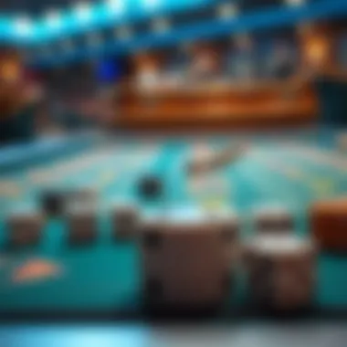 Different types of casino dice games displayed on a gaming table