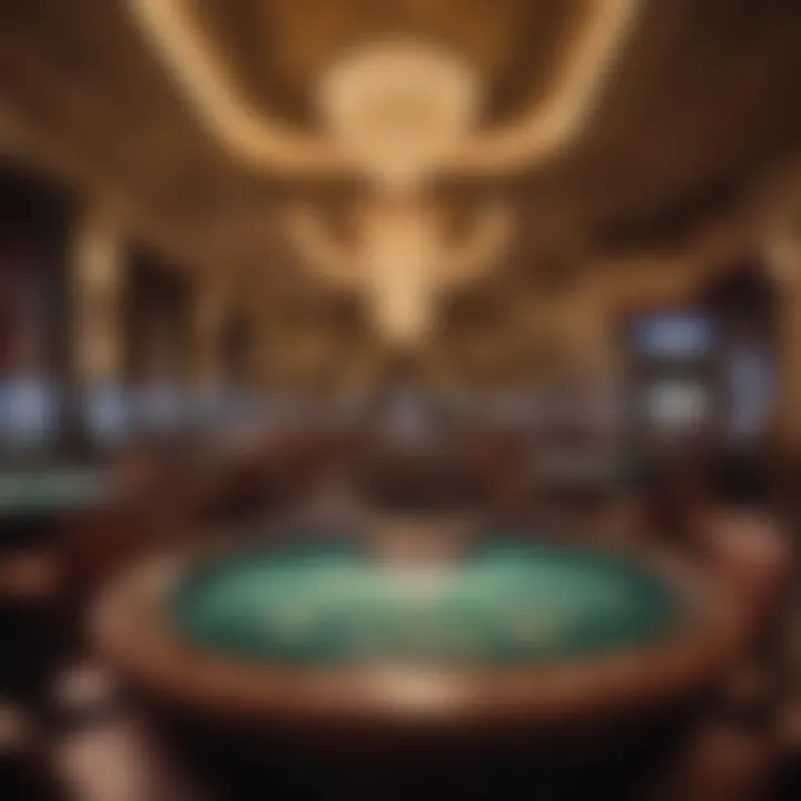 Elegant interior of a Zurich casino showcasing luxurious gaming tables
