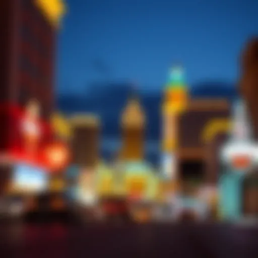 Stunning view of the Las Vegas Strip at night, showcasing the vibrant lights and iconic architecture.