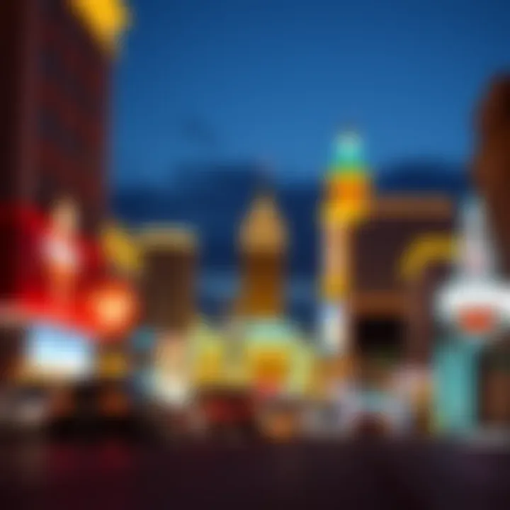 Stunning view of the Las Vegas Strip at night, showcasing the vibrant lights and iconic architecture.