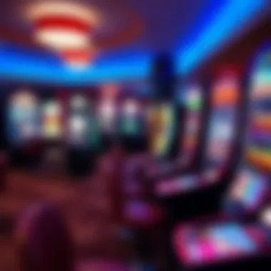 Thrilling Gaming Area in Evansville Casino Exciting gaming area filled with vibrant slot machines