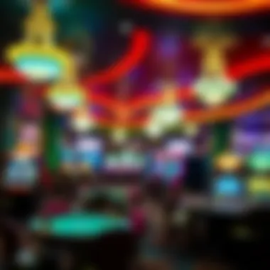 Vibrant Gaming Floor of Fortune Lounge Casino Interior view of Fortune Lounge Casino showcasing the vibrant gaming floor