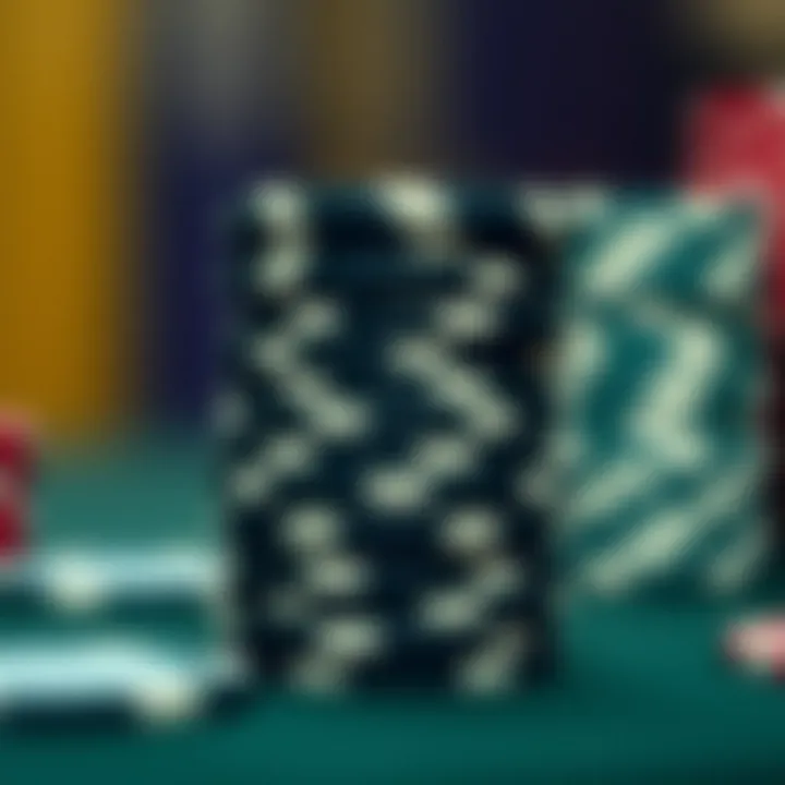 Poker Chip Stack Close-Up Close-up of a poker chip stack against a blurred background