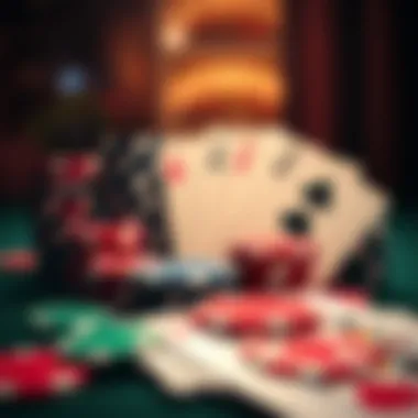 Playful poker chips and cards