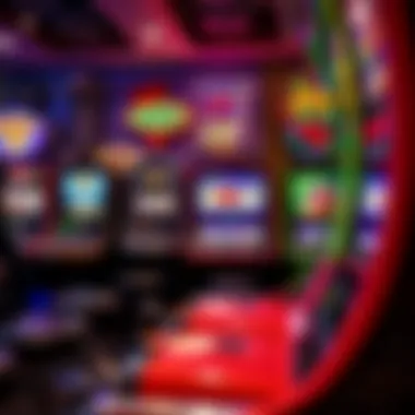 Colorful display of various slot machine games
