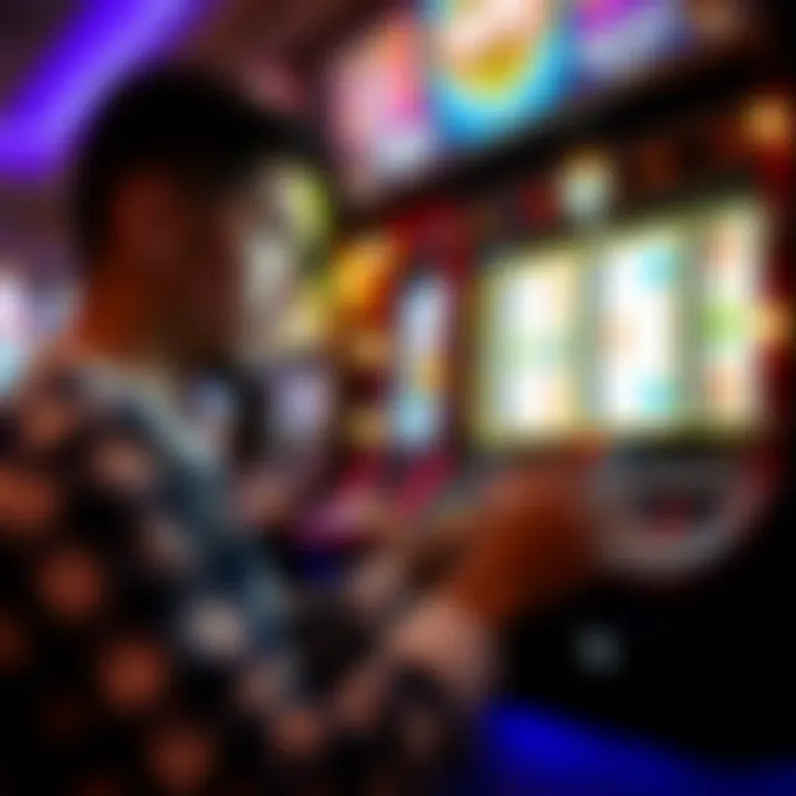 Player analyzing different slot game types on a digital device