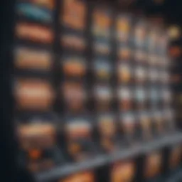 Vibrant display of various video slots