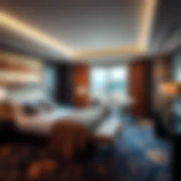 Luxurious hotel suite showcasing elegant decor and comfort