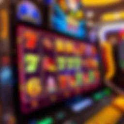 Illustration of a vibrant online slot machine interface with colorful symbols