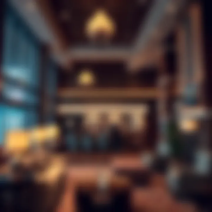 Cozy hotel lobby welcoming guests