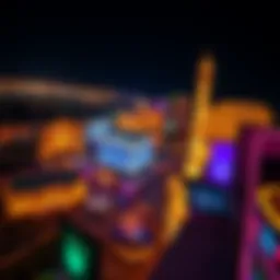 Stunning aerial view of the Las Vegas Strip illuminated at night