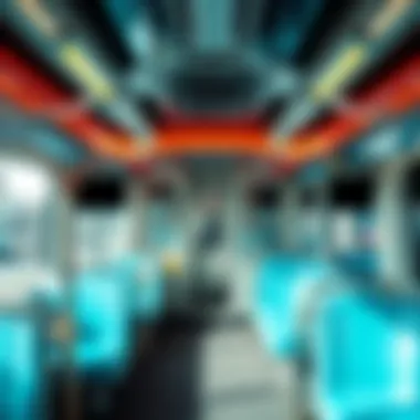 Interior shot of a Las Vegas Strip Monorail cabin showcasing its modern design