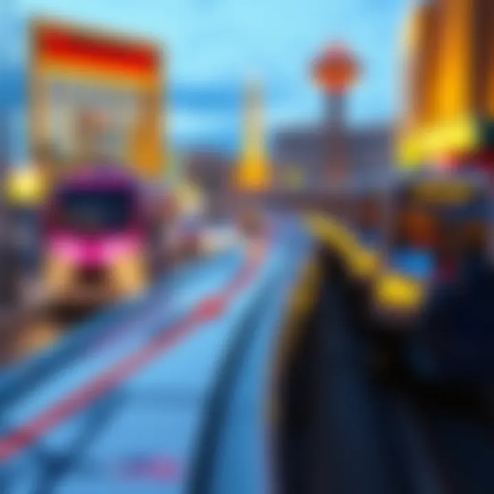 Map highlighting the Las Vegas Strip Monorail route and key stations