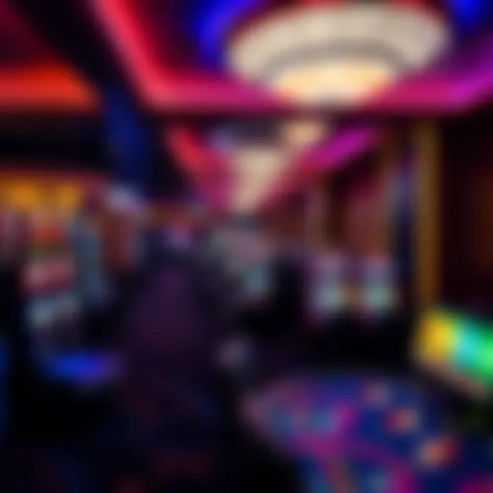 Interior of a casino highlighting gaming tables and vibrant atmosphere