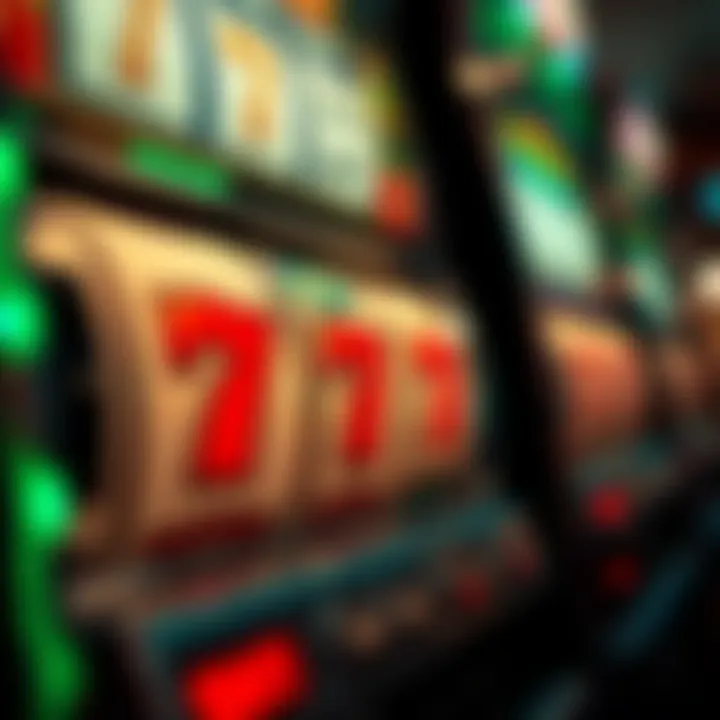 A close-up of the reels in a traditional slot machine