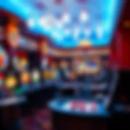 Virtual casino environment showcasing various games