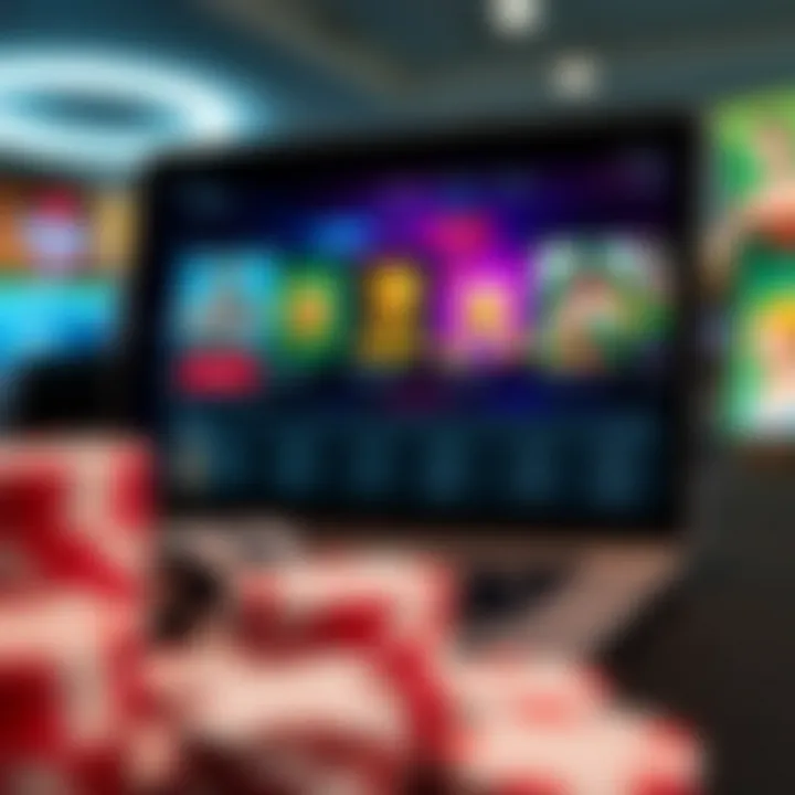 A digital interface showcasing popular online gambling platforms.