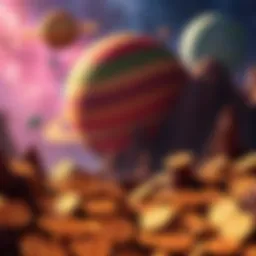 A cosmic landscape featuring Planet Moolah