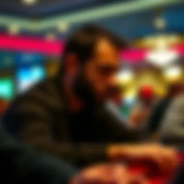 A player deep in thought, strategizing during a crucial tournament moment