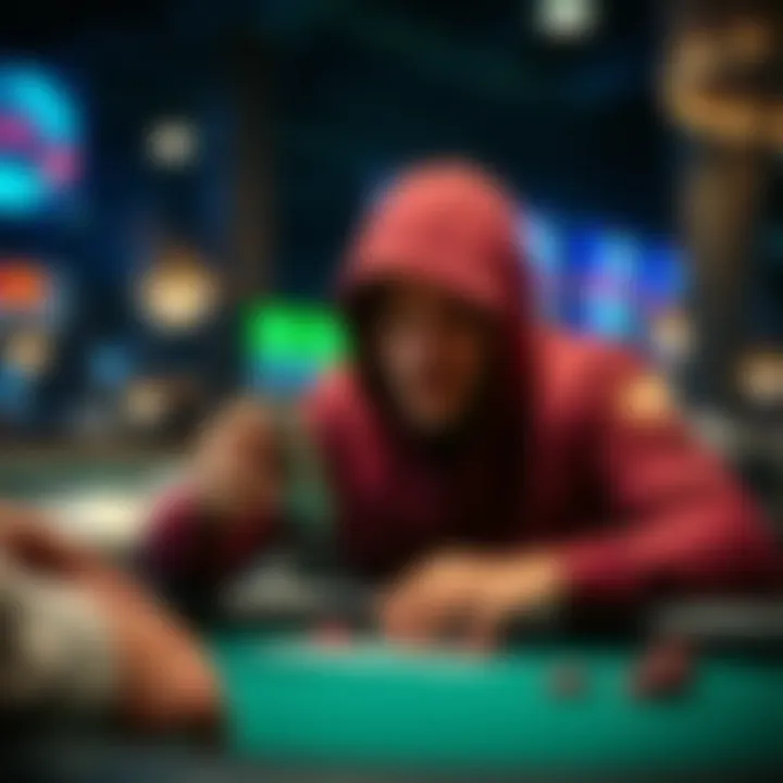 User engaging with poker strategy on mobile